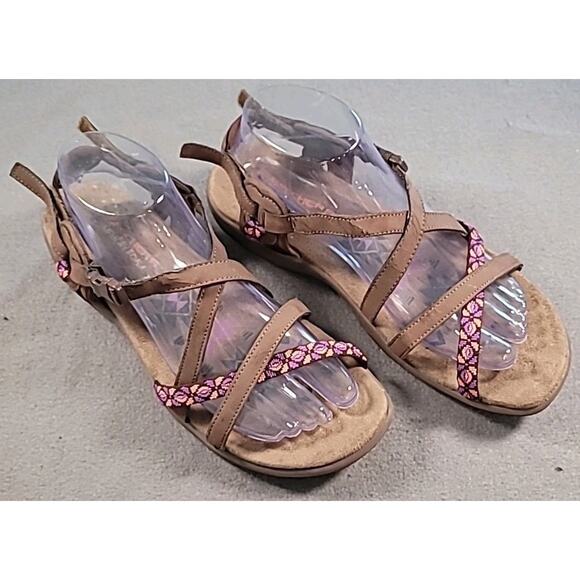 Skechers Reggae Slim Vacay 👡 Brown Strappy Comfort Sandals Women’s 9 GUC - Picture 1 of 10